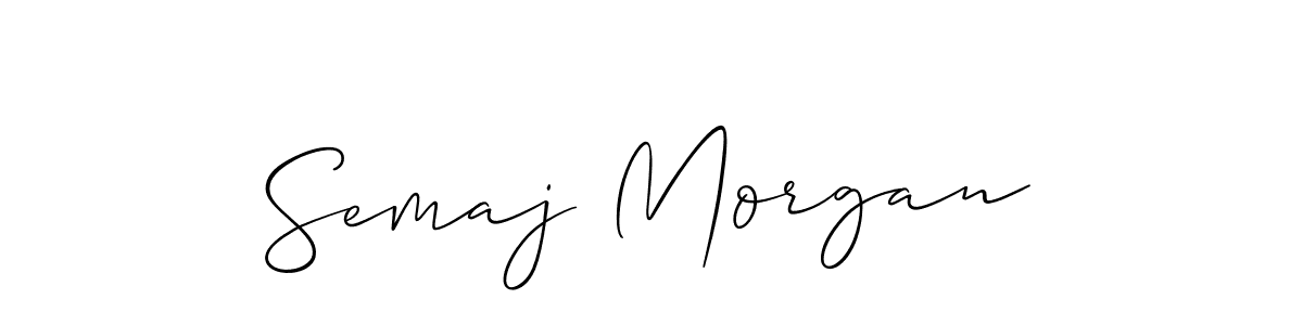 It looks lik you need a new signature style for name Semaj Morgan. Design unique handwritten (Allison_Script) signature with our free signature maker in just a few clicks. Semaj Morgan signature style 2 images and pictures png