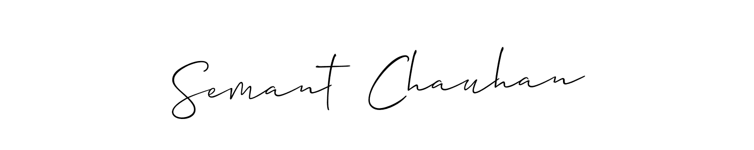 Allison_Script is a professional signature style that is perfect for those who want to add a touch of class to their signature. It is also a great choice for those who want to make their signature more unique. Get Semant  Chauhan name to fancy signature for free. Semant  Chauhan signature style 2 images and pictures png