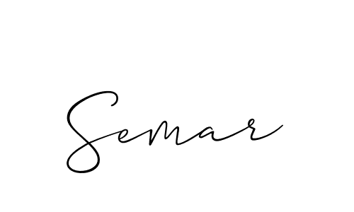 Design your own signature with our free online signature maker. With this signature software, you can create a handwritten (Allison_Script) signature for name Semar. Semar signature style 2 images and pictures png