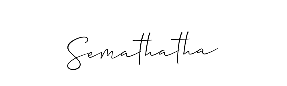 Use a signature maker to create a handwritten signature online. With this signature software, you can design (Allison_Script) your own signature for name Semathatha. Semathatha signature style 2 images and pictures png