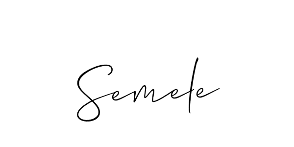 Make a beautiful signature design for name Semele. With this signature (Allison_Script) style, you can create a handwritten signature for free. Semele signature style 2 images and pictures png