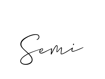 Create a beautiful signature design for name Semi. With this signature (Allison_Script) fonts, you can make a handwritten signature for free. Semi signature style 2 images and pictures png