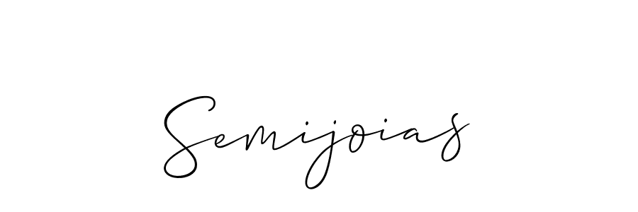 How to make Semijoias name signature. Use Allison_Script style for creating short signs online. This is the latest handwritten sign. Semijoias signature style 2 images and pictures png