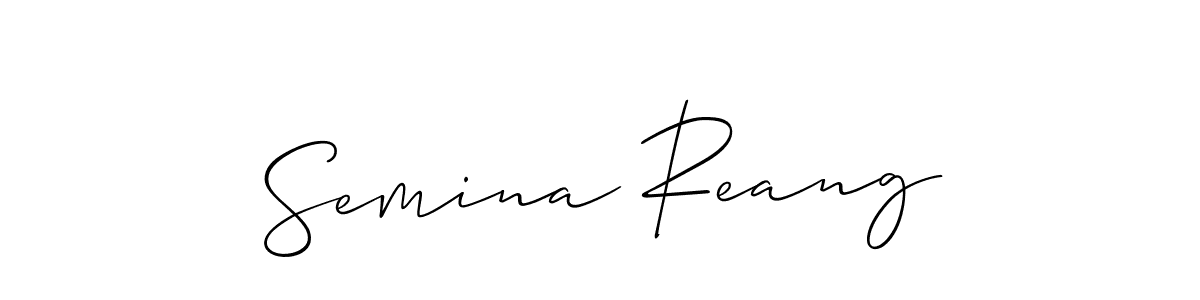 Allison_Script is a professional signature style that is perfect for those who want to add a touch of class to their signature. It is also a great choice for those who want to make their signature more unique. Get Semina Reang name to fancy signature for free. Semina Reang signature style 2 images and pictures png