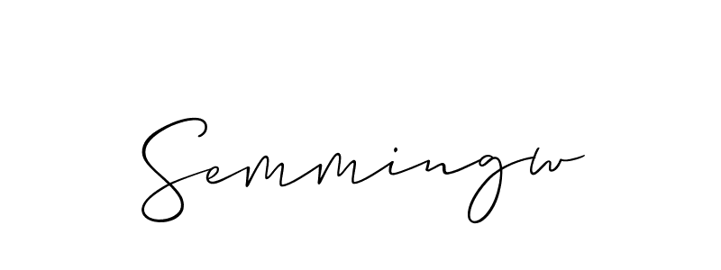 Use a signature maker to create a handwritten signature online. With this signature software, you can design (Allison_Script) your own signature for name Semmingw. Semmingw signature style 2 images and pictures png
