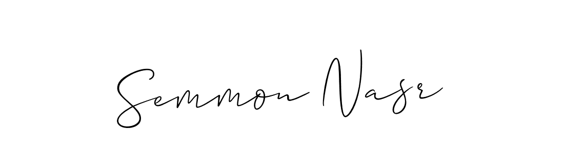 Similarly Allison_Script is the best handwritten signature design. Signature creator online .You can use it as an online autograph creator for name Semmon Nasr. Semmon Nasr signature style 2 images and pictures png