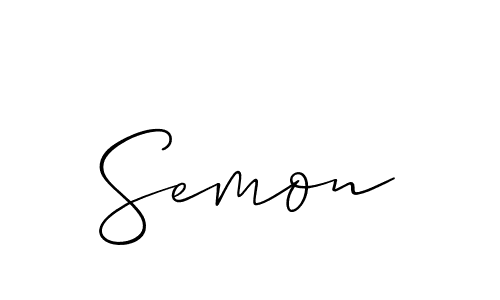 Design your own signature with our free online signature maker. With this signature software, you can create a handwritten (Allison_Script) signature for name Semon. Semon signature style 2 images and pictures png