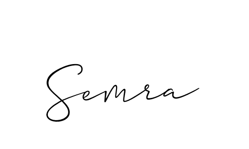 The best way (Allison_Script) to make a short signature is to pick only two or three words in your name. The name Semra include a total of six letters. For converting this name. Semra signature style 2 images and pictures png