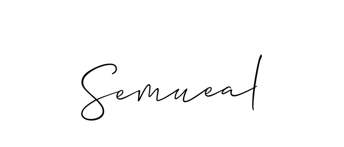 It looks lik you need a new signature style for name Semueal. Design unique handwritten (Allison_Script) signature with our free signature maker in just a few clicks. Semueal signature style 2 images and pictures png