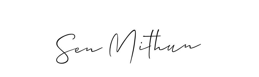 Similarly Allison_Script is the best handwritten signature design. Signature creator online .You can use it as an online autograph creator for name Sen Mithun. Sen Mithun signature style 2 images and pictures png