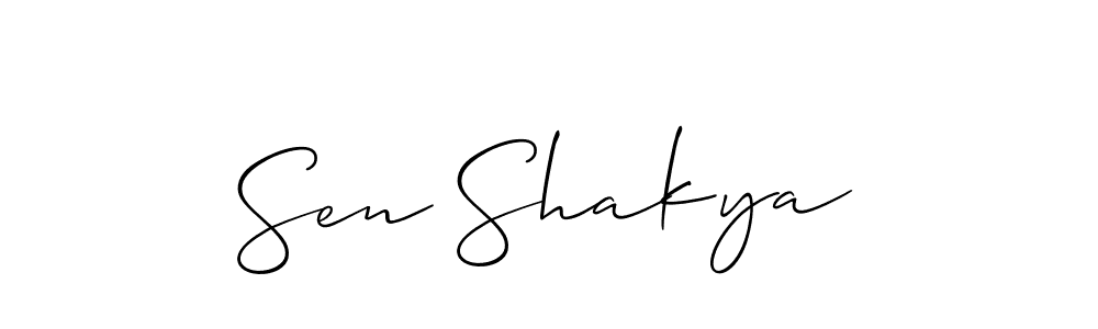 Make a beautiful signature design for name Sen Shakya. With this signature (Allison_Script) style, you can create a handwritten signature for free. Sen Shakya signature style 2 images and pictures png