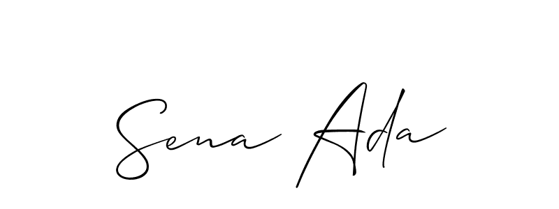 Similarly Allison_Script is the best handwritten signature design. Signature creator online .You can use it as an online autograph creator for name Sena Ada. Sena Ada signature style 2 images and pictures png