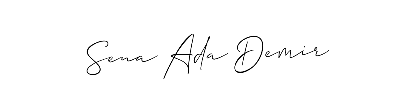 This is the best signature style for the Sena Ada Demir name. Also you like these signature font (Allison_Script). Mix name signature. Sena Ada Demir signature style 2 images and pictures png