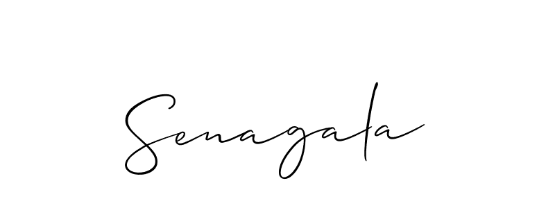 Create a beautiful signature design for name Senagala. With this signature (Allison_Script) fonts, you can make a handwritten signature for free. Senagala signature style 2 images and pictures png