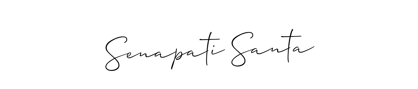 Design your own signature with our free online signature maker. With this signature software, you can create a handwritten (Allison_Script) signature for name Senapati Santa. Senapati Santa signature style 2 images and pictures png