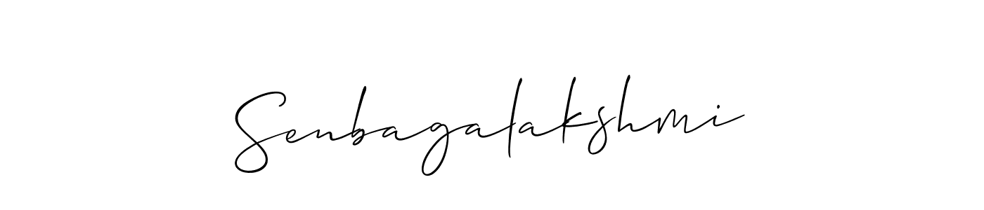 The best way (Allison_Script) to make a short signature is to pick only two or three words in your name. The name Senbagalakshmi include a total of six letters. For converting this name. Senbagalakshmi signature style 2 images and pictures png
