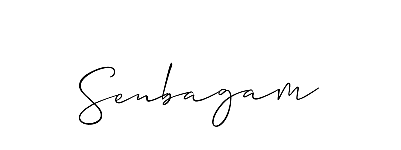 if you are searching for the best signature style for your name Senbagam. so please give up your signature search. here we have designed multiple signature styles  using Allison_Script. Senbagam signature style 2 images and pictures png