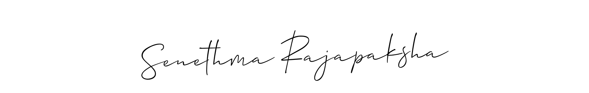 It looks lik you need a new signature style for name Senethma Rajapaksha. Design unique handwritten (Allison_Script) signature with our free signature maker in just a few clicks. Senethma Rajapaksha signature style 2 images and pictures png