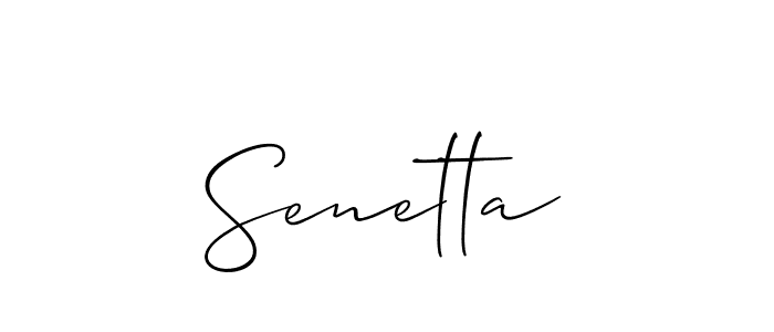 Make a beautiful signature design for name Senetta. With this signature (Allison_Script) style, you can create a handwritten signature for free. Senetta signature style 2 images and pictures png