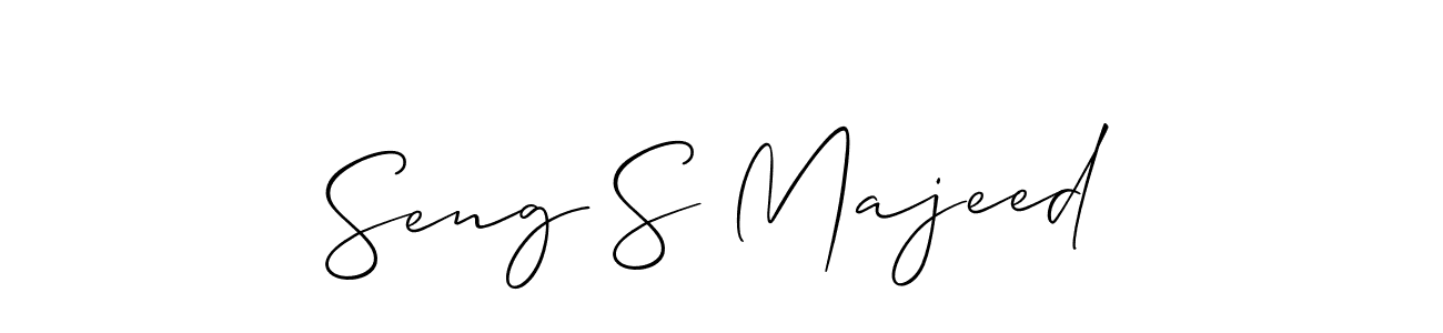 if you are searching for the best signature style for your name Seng S Majeed. so please give up your signature search. here we have designed multiple signature styles  using Allison_Script. Seng S Majeed signature style 2 images and pictures png