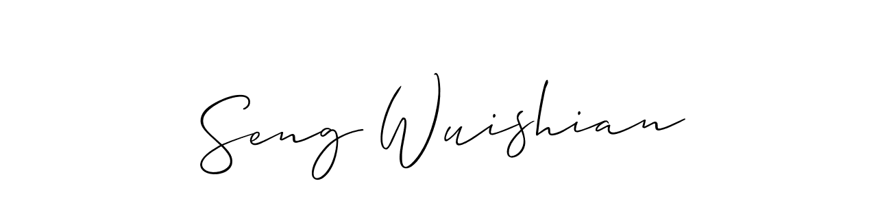 It looks lik you need a new signature style for name Seng Wuishian. Design unique handwritten (Allison_Script) signature with our free signature maker in just a few clicks. Seng Wuishian signature style 2 images and pictures png