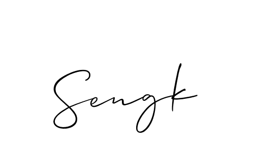 The best way (Allison_Script) to make a short signature is to pick only two or three words in your name. The name Sengk include a total of six letters. For converting this name. Sengk signature style 2 images and pictures png
