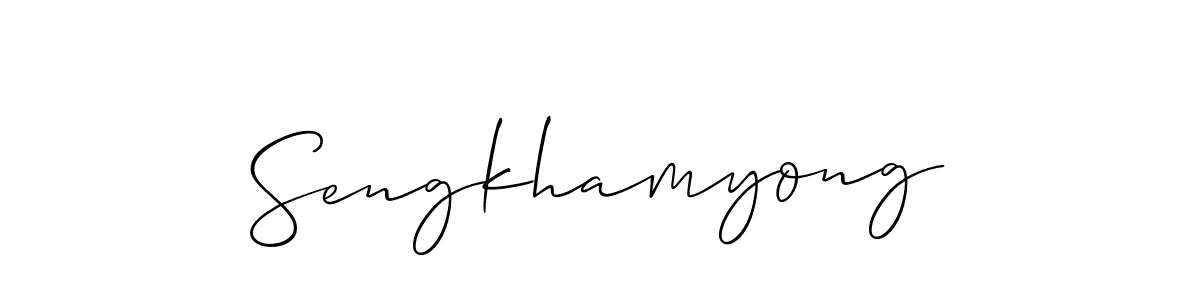 Similarly Allison_Script is the best handwritten signature design. Signature creator online .You can use it as an online autograph creator for name Sengkhamyong. Sengkhamyong signature style 2 images and pictures png