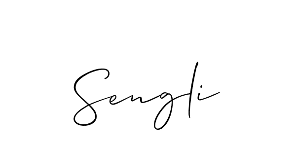 The best way (Allison_Script) to make a short signature is to pick only two or three words in your name. The name Sengli include a total of six letters. For converting this name. Sengli signature style 2 images and pictures png
