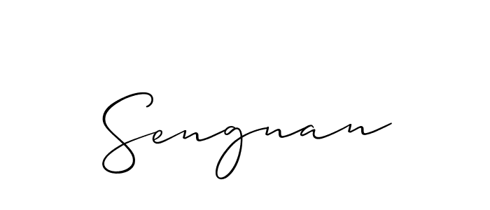 Create a beautiful signature design for name Sengnan. With this signature (Allison_Script) fonts, you can make a handwritten signature for free. Sengnan signature style 2 images and pictures png