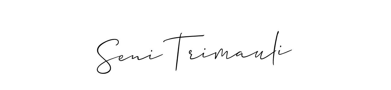 Make a short Seni Trimauli signature style. Manage your documents anywhere anytime using Allison_Script. Create and add eSignatures, submit forms, share and send files easily. Seni Trimauli signature style 2 images and pictures png
