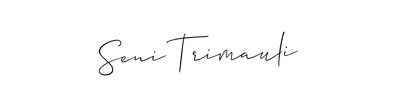 Check out images of Autograph of Seni Trimauli name. Actor Seni Trimauli Signature Style. Allison_Script is a professional sign style online. Seni Trimauli signature style 2 images and pictures png