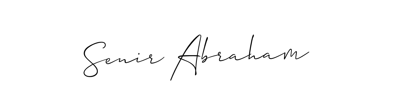 The best way (Allison_Script) to make a short signature is to pick only two or three words in your name. The name Senir Abraham include a total of six letters. For converting this name. Senir Abraham signature style 2 images and pictures png