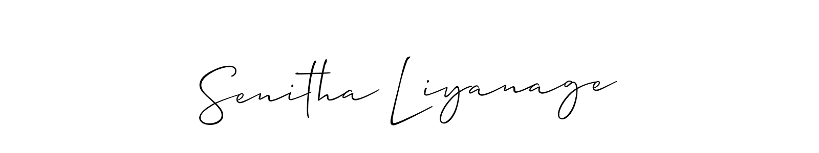 It looks lik you need a new signature style for name Senitha Liyanage. Design unique handwritten (Allison_Script) signature with our free signature maker in just a few clicks. Senitha Liyanage signature style 2 images and pictures png
