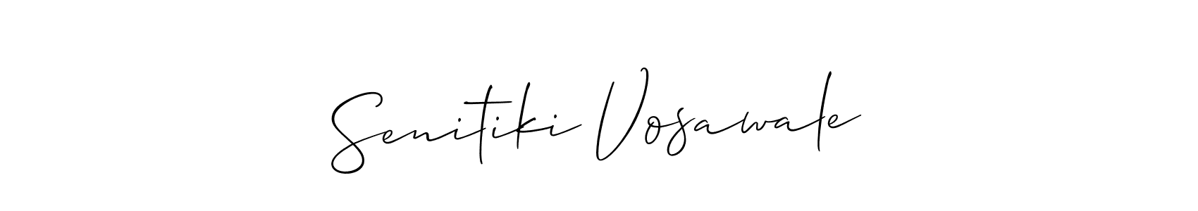 Make a beautiful signature design for name Senitiki Vosawale. With this signature (Allison_Script) style, you can create a handwritten signature for free. Senitiki Vosawale signature style 2 images and pictures png