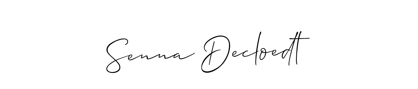 You should practise on your own different ways (Allison_Script) to write your name (Senna Decloedt) in signature. don't let someone else do it for you. Senna Decloedt signature style 2 images and pictures png