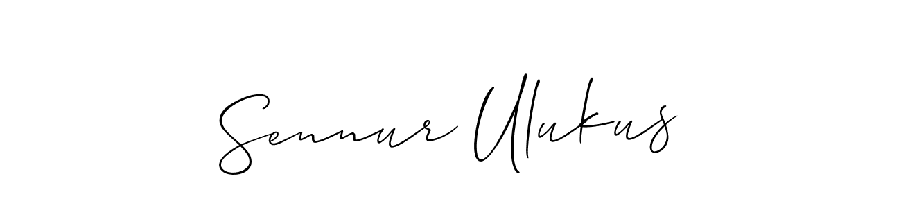 You should practise on your own different ways (Allison_Script) to write your name (Sennur Ulukus) in signature. don't let someone else do it for you. Sennur Ulukus signature style 2 images and pictures png