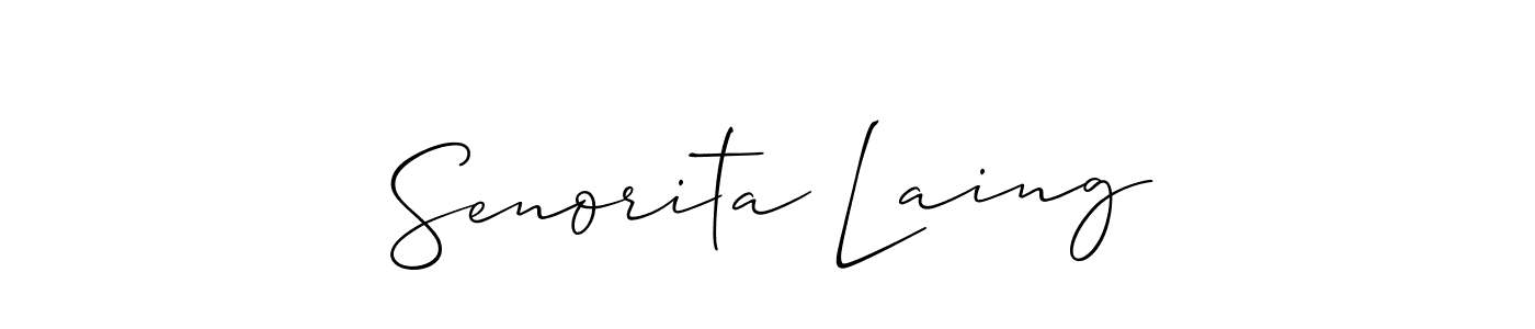 Design your own signature with our free online signature maker. With this signature software, you can create a handwritten (Allison_Script) signature for name Senorita Laing. Senorita Laing signature style 2 images and pictures png