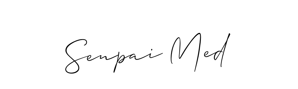 Use a signature maker to create a handwritten signature online. With this signature software, you can design (Allison_Script) your own signature for name Senpai Med. Senpai Med signature style 2 images and pictures png