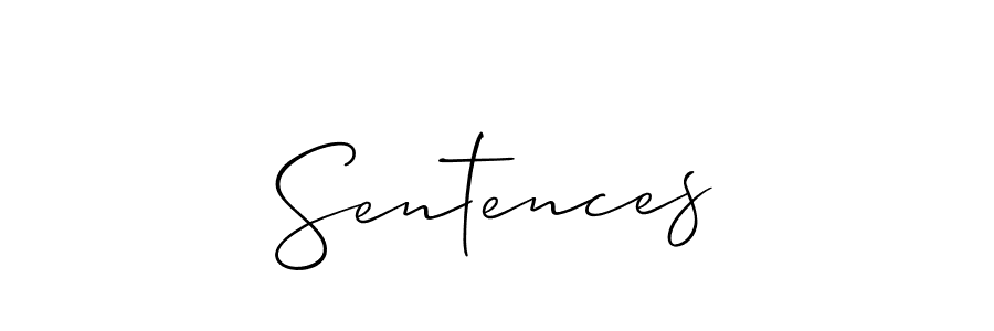 Make a beautiful signature design for name Sentences. With this signature (Allison_Script) style, you can create a handwritten signature for free. Sentences signature style 2 images and pictures png