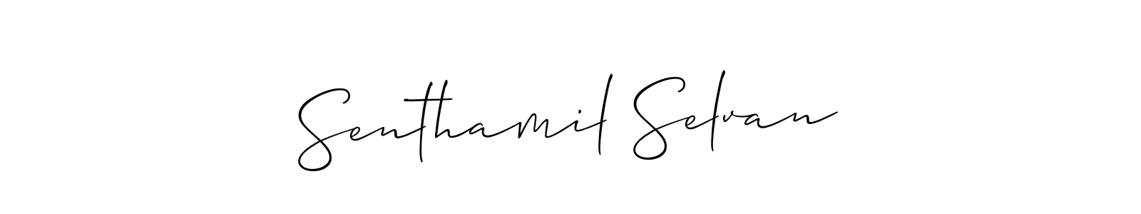 Design your own signature with our free online signature maker. With this signature software, you can create a handwritten (Allison_Script) signature for name Senthamil Selvan. Senthamil Selvan signature style 2 images and pictures png