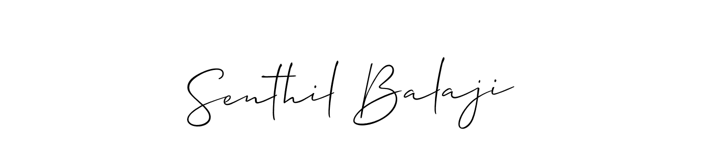 You should practise on your own different ways (Allison_Script) to write your name (Senthil Balaji) in signature. don't let someone else do it for you. Senthil Balaji signature style 2 images and pictures png