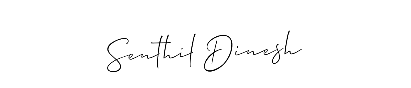 The best way (Allison_Script) to make a short signature is to pick only two or three words in your name. The name Senthil Dinesh include a total of six letters. For converting this name. Senthil Dinesh signature style 2 images and pictures png