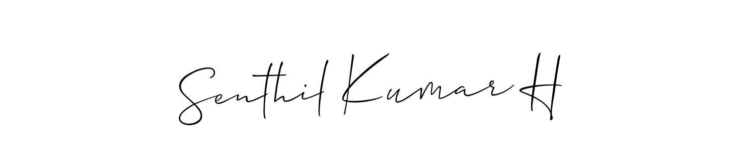 Design your own signature with our free online signature maker. With this signature software, you can create a handwritten (Allison_Script) signature for name Senthil Kumar H. Senthil Kumar H signature style 2 images and pictures png