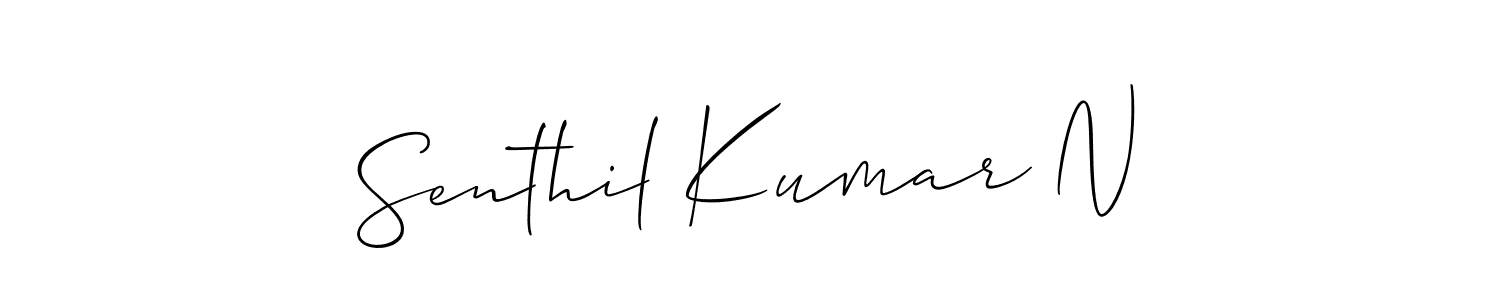 Use a signature maker to create a handwritten signature online. With this signature software, you can design (Allison_Script) your own signature for name Senthil Kumar N. Senthil Kumar N signature style 2 images and pictures png