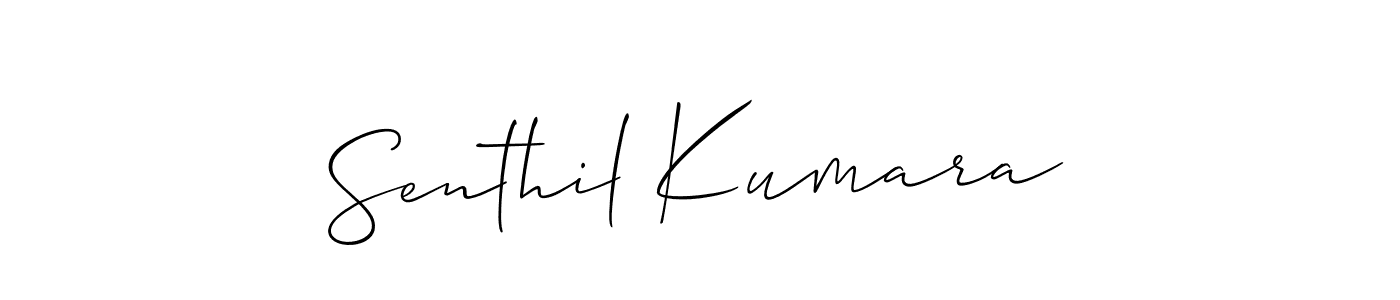 Also we have Senthil Kumara name is the best signature style. Create professional handwritten signature collection using Allison_Script autograph style. Senthil Kumara signature style 2 images and pictures png