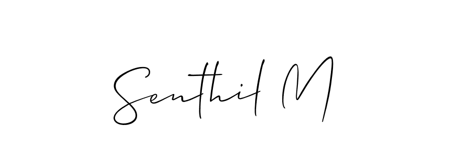 Also we have Senthil M name is the best signature style. Create professional handwritten signature collection using Allison_Script autograph style. Senthil M signature style 2 images and pictures png