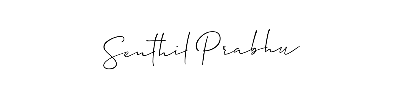 Use a signature maker to create a handwritten signature online. With this signature software, you can design (Allison_Script) your own signature for name Senthil Prabhu. Senthil Prabhu signature style 2 images and pictures png