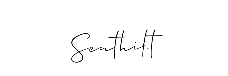 Design your own signature with our free online signature maker. With this signature software, you can create a handwritten (Allison_Script) signature for name Senthil.t. Senthil.t signature style 2 images and pictures png