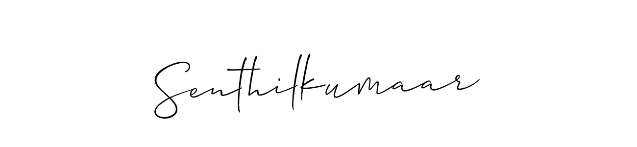 Use a signature maker to create a handwritten signature online. With this signature software, you can design (Allison_Script) your own signature for name Senthilkumaar. Senthilkumaar signature style 2 images and pictures png