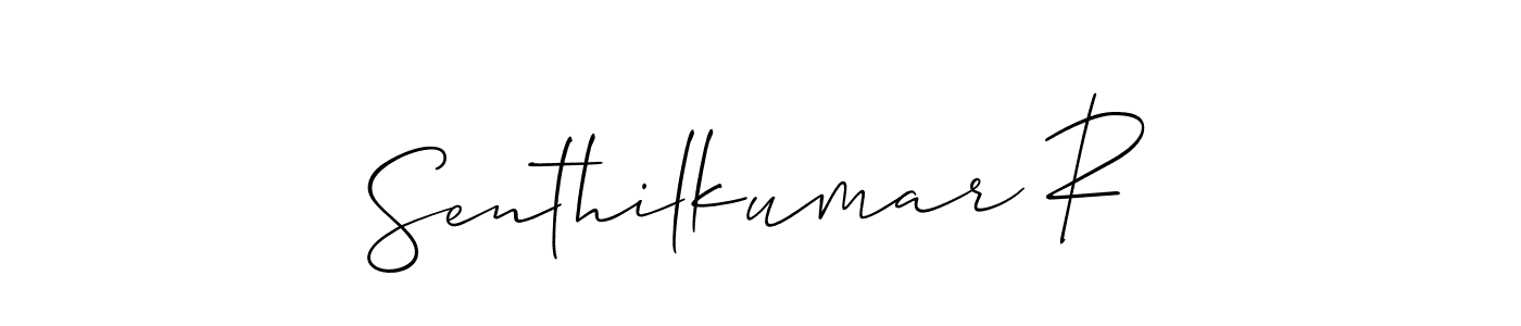 This is the best signature style for the Senthilkumar R name. Also you like these signature font (Allison_Script). Mix name signature. Senthilkumar R signature style 2 images and pictures png